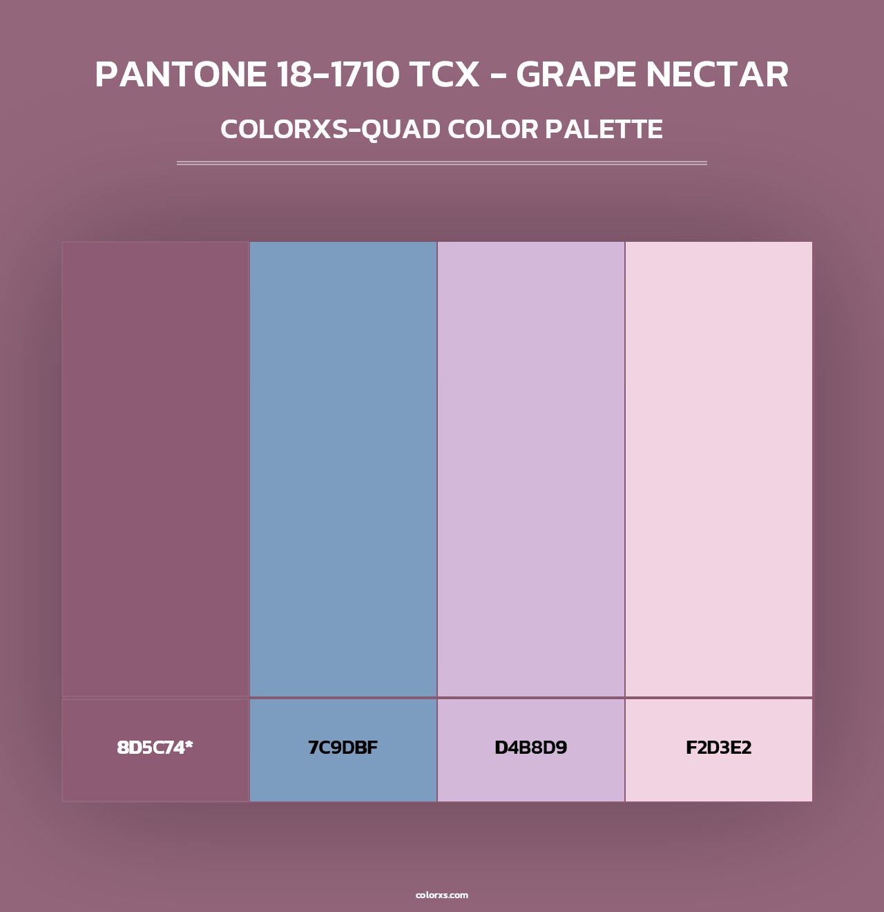 PANTONE 18-1710 TCX - Grape Nectar - Colorxs Quad Palette