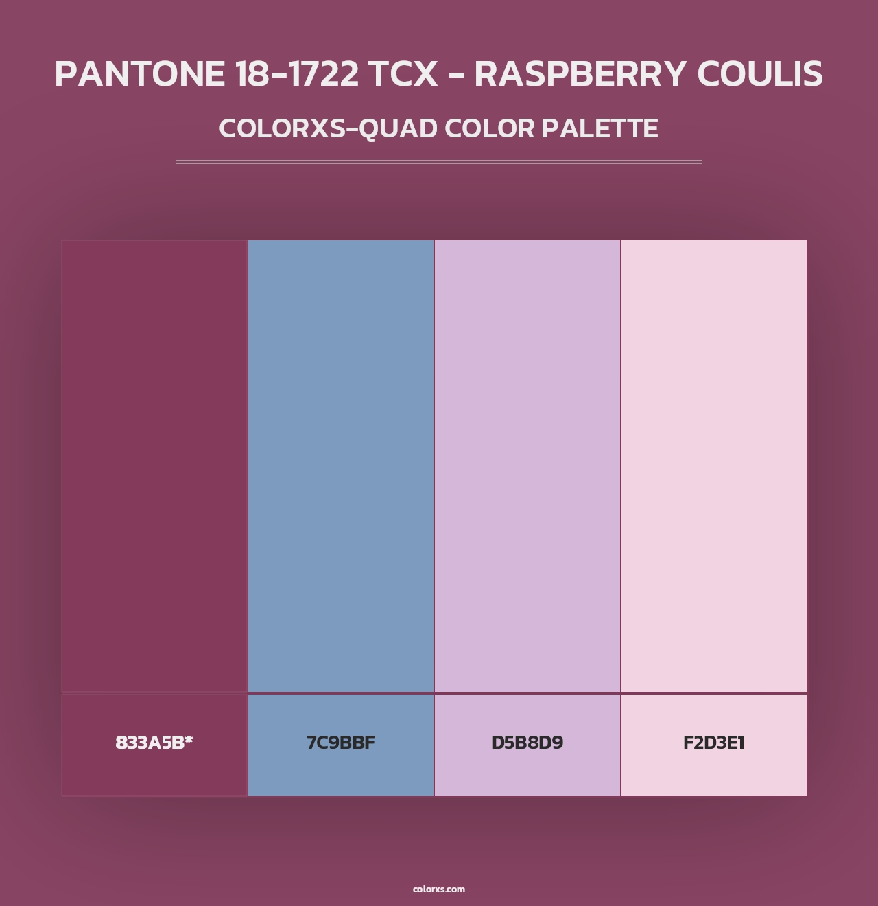 PANTONE 18-1722 TCX - Raspberry Coulis - Colorxs Quad Palette