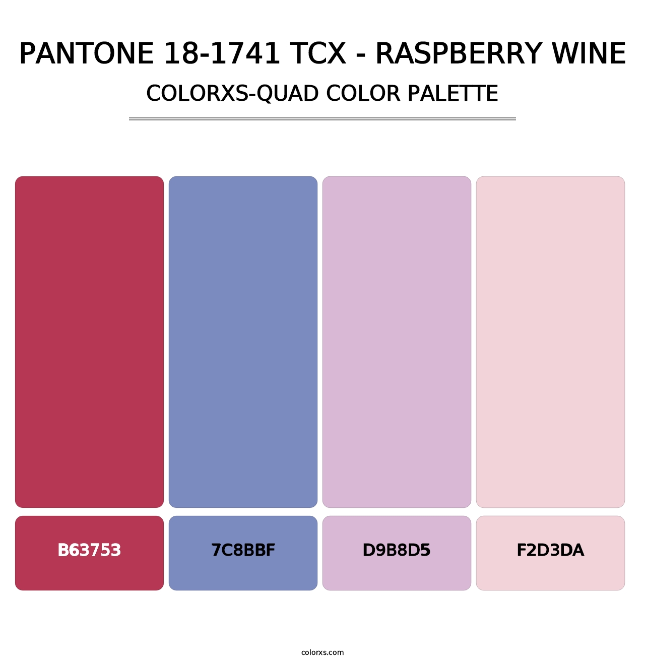PANTONE 18-1741 TCX - Raspberry Wine - Colorxs Quad Palette