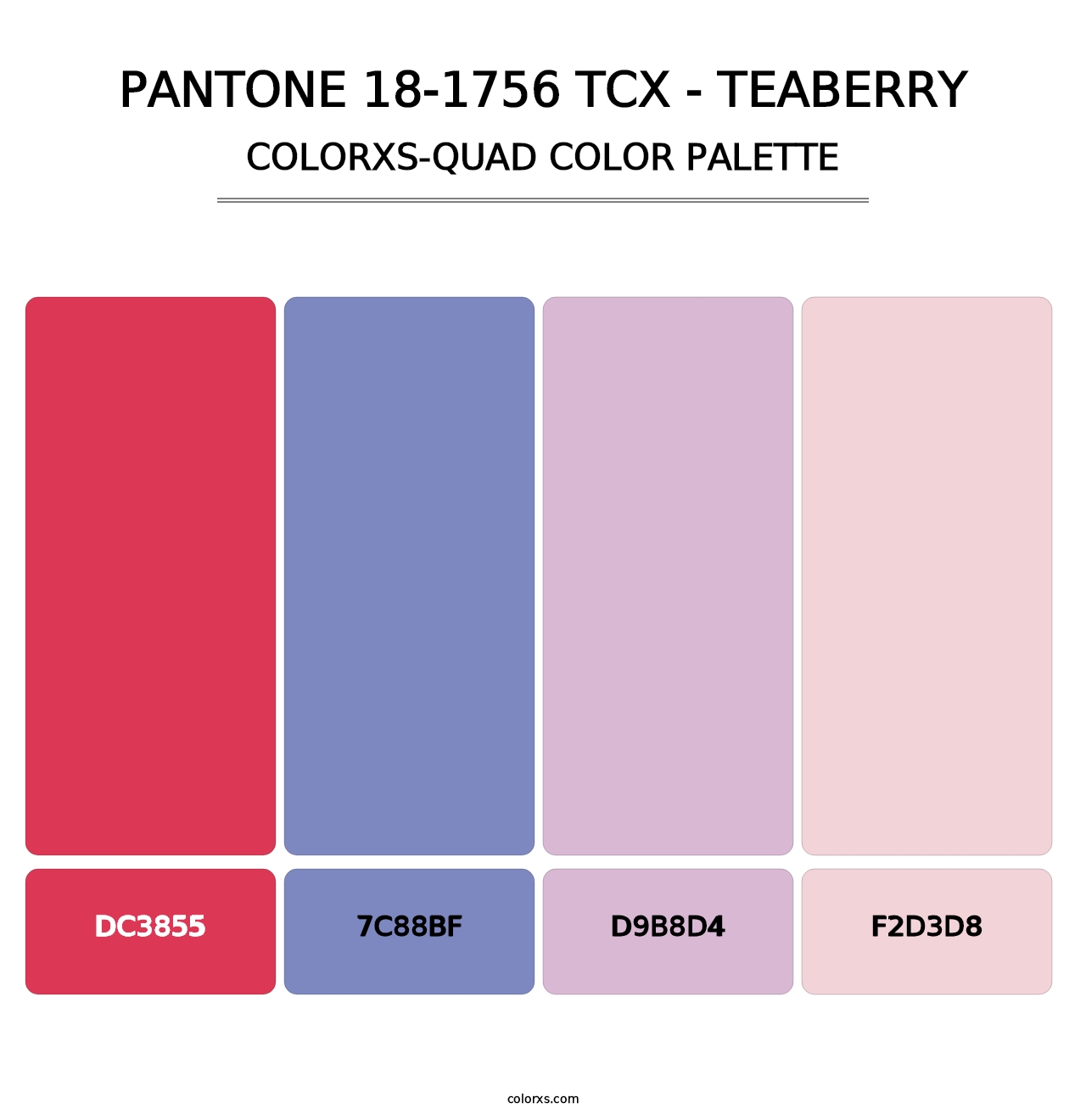 PANTONE 18-1756 TCX - Teaberry - Colorxs Quad Palette