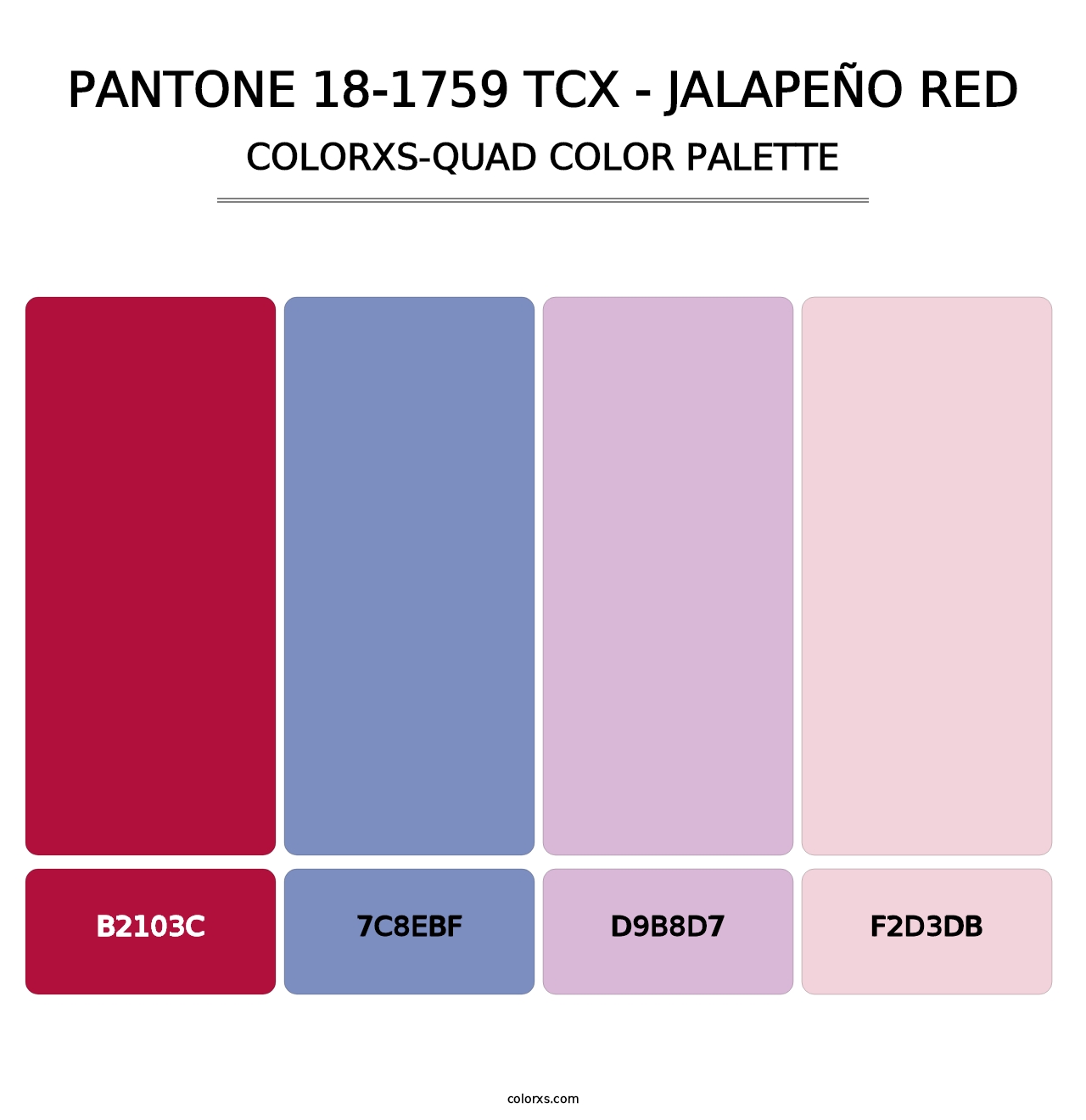 PANTONE 18-1759 TCX - Jalapeño Red - Colorxs Quad Palette