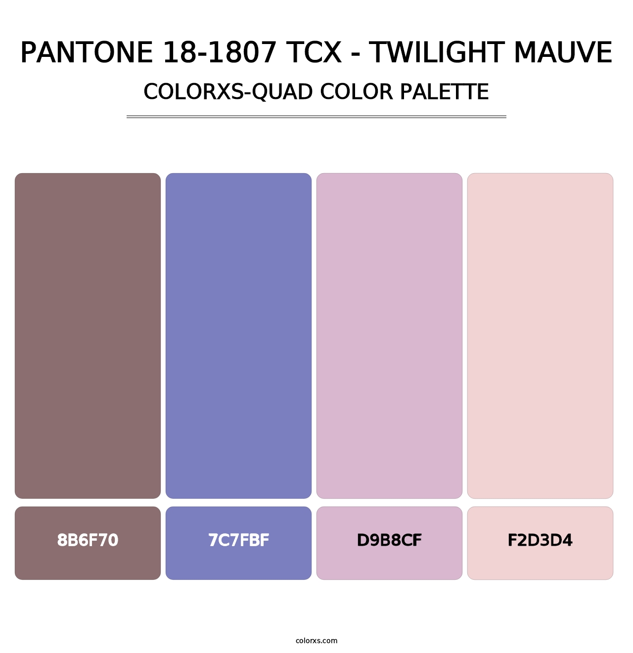 PANTONE 18-1807 TCX - Twilight Mauve - Colorxs Quad Palette