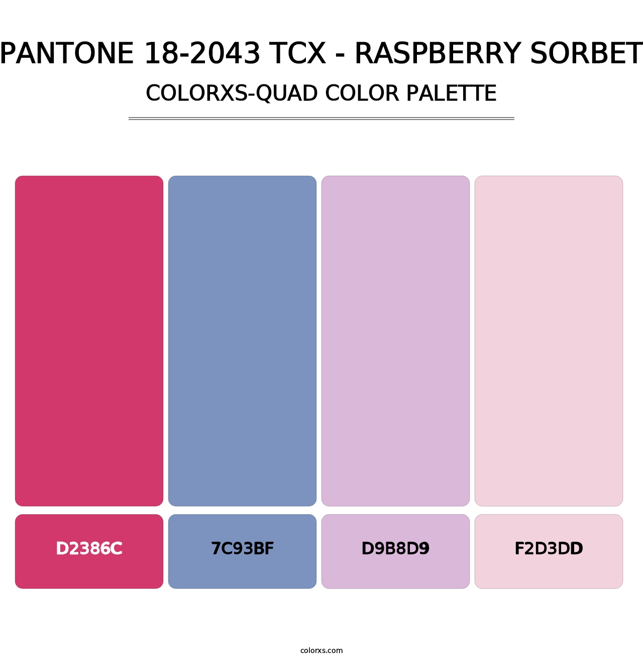 PANTONE 18-2043 TCX - Raspberry Sorbet - Colorxs Quad Palette