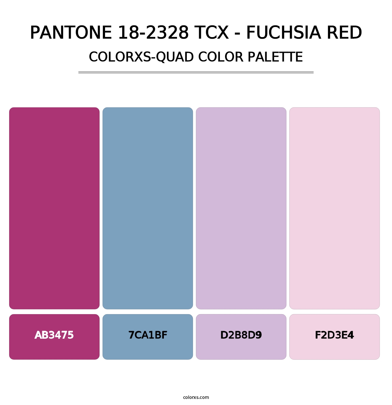 PANTONE 18-2328 TCX - Fuchsia Red - Colorxs Quad Palette