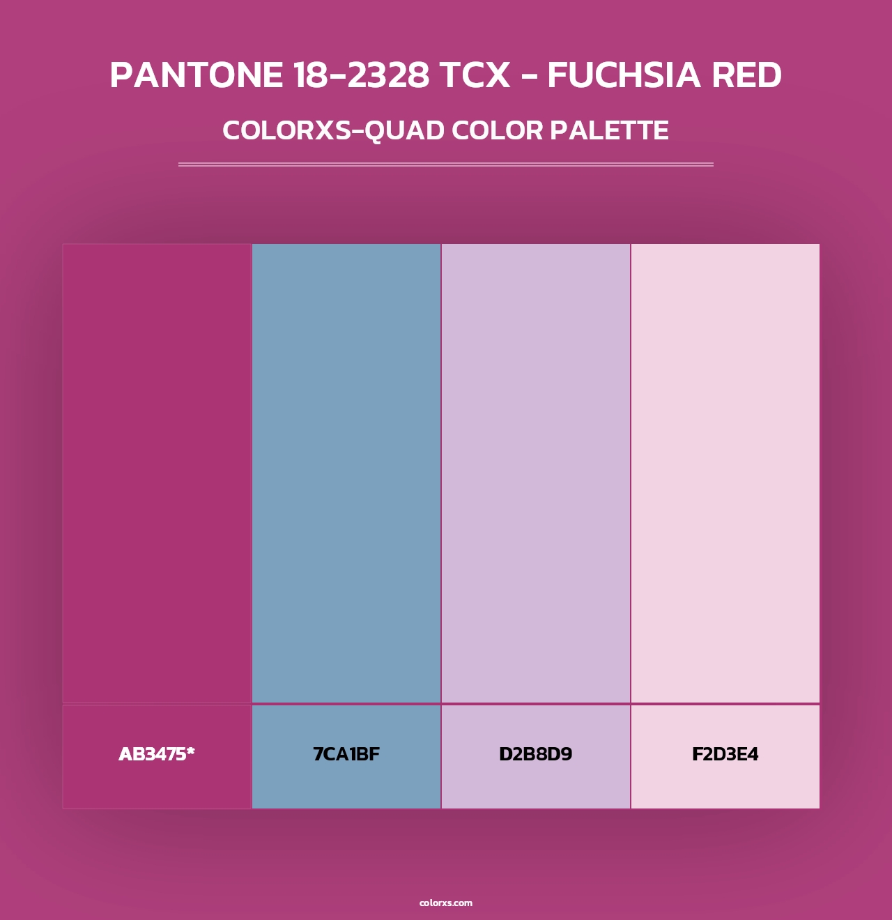 PANTONE 18-2328 TCX - Fuchsia Red - Colorxs Quad Palette