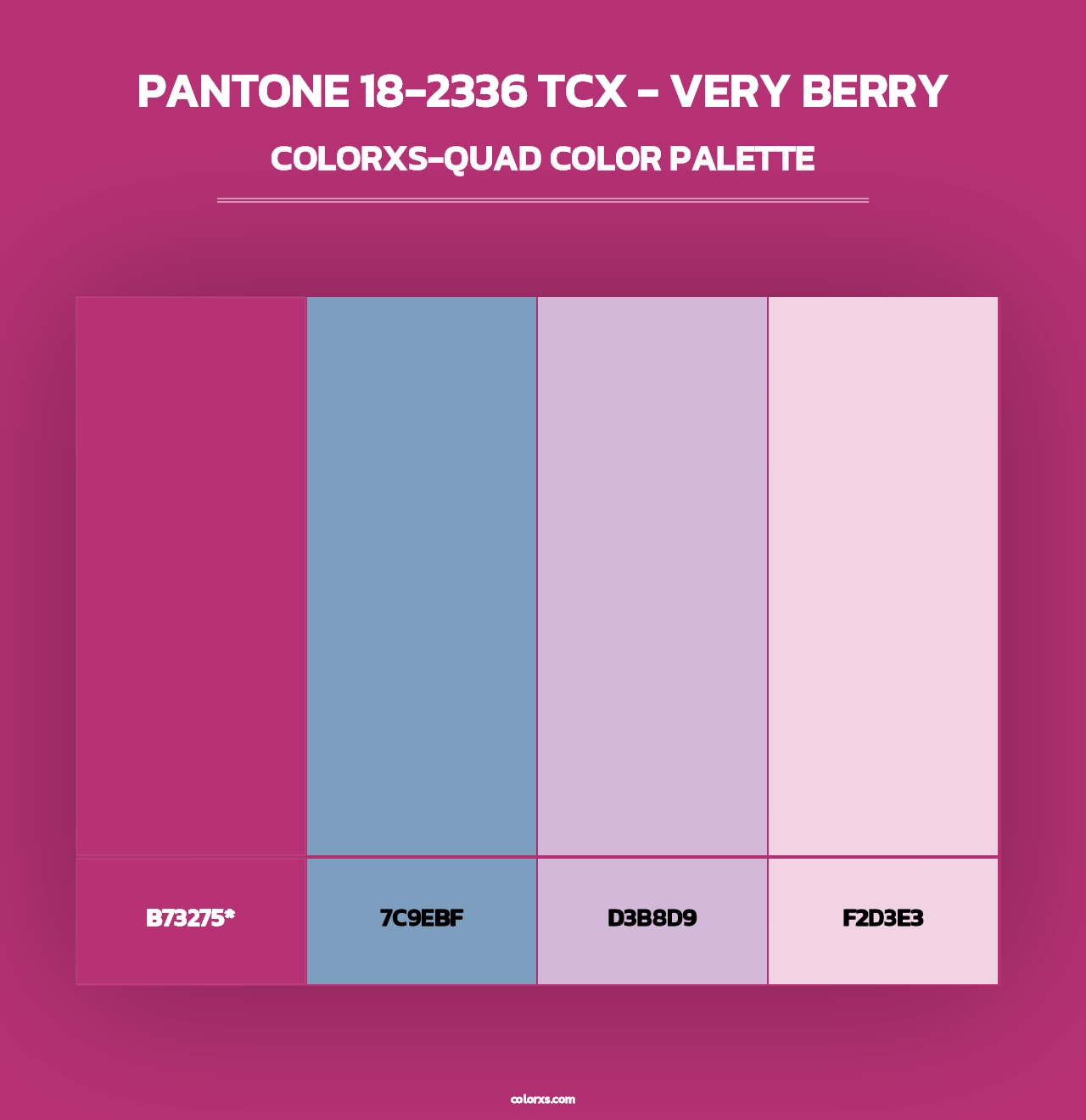 PANTONE 18-2336 TCX - Very Berry - Colorxs Quad Palette