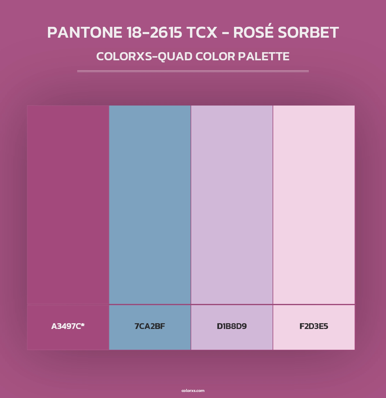 PANTONE 18-2615 TCX - Rosé Sorbet - Colorxs Quad Palette