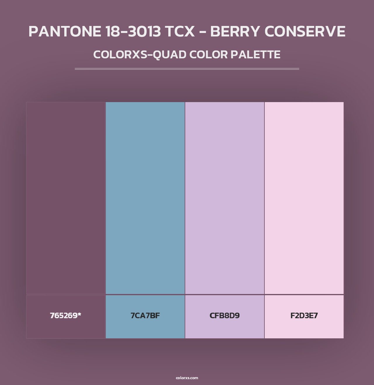 PANTONE 18-3013 TCX - Berry Conserve - Colorxs Quad Palette