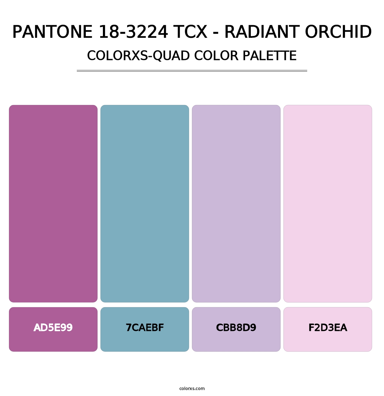 PANTONE 18-3224 TCX - Radiant Orchid - Colorxs Quad Palette