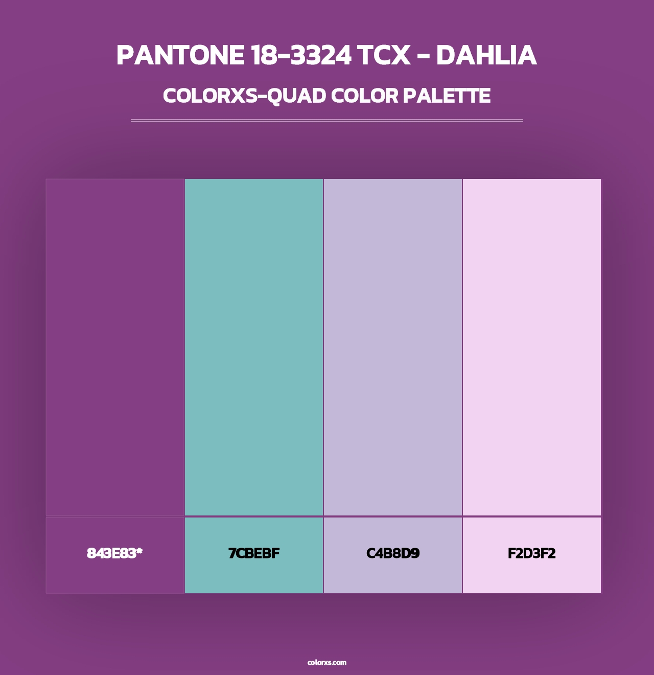 PANTONE 18-3324 TCX - Dahlia - Colorxs Quad Palette