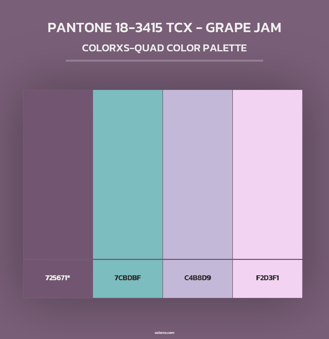 PANTONE 18-3415 TCX - Grape Jam - Colorxs Quad Palette