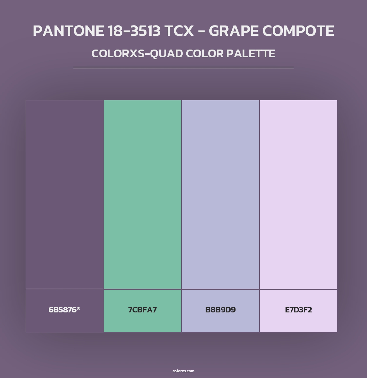PANTONE 18-3513 TCX - Grape Compote - Colorxs Quad Palette