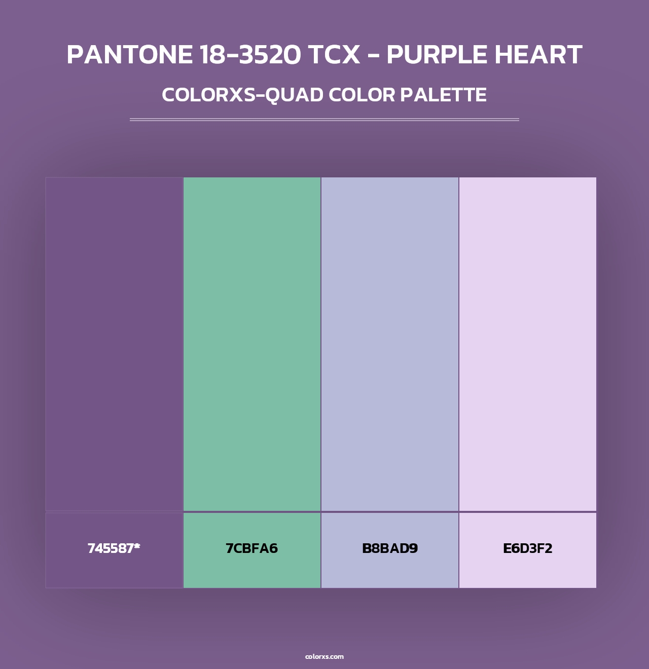 PANTONE 18-3520 TCX - Purple Heart - Colorxs Quad Palette