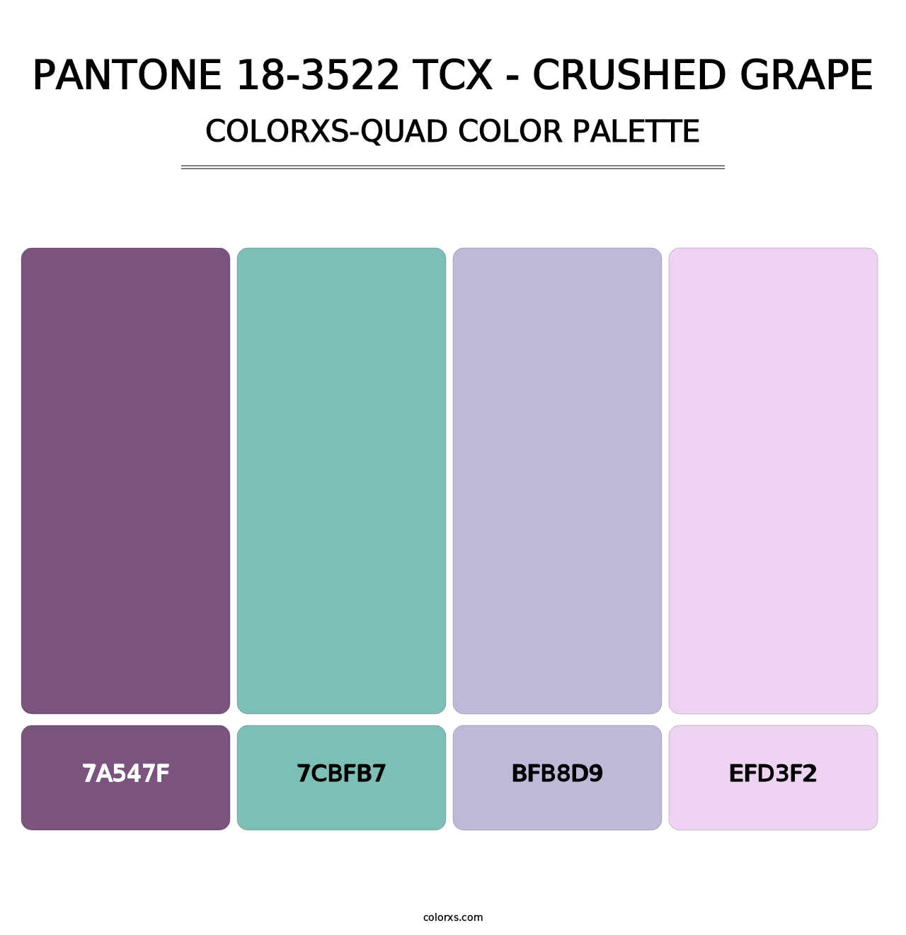 PANTONE 18-3522 TCX - Crushed Grape - Colorxs Quad Palette