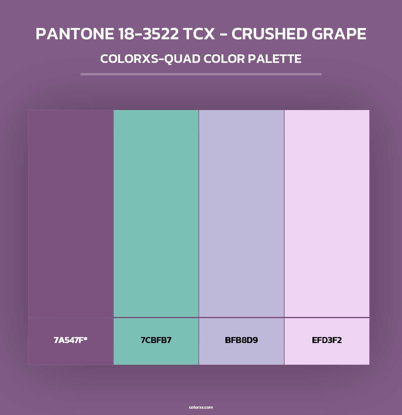 PANTONE 18-3522 TCX - Crushed Grape - Colorxs Quad Palette