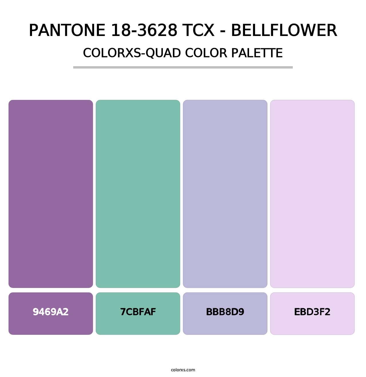 PANTONE 18-3628 TCX - Bellflower - Colorxs Quad Palette