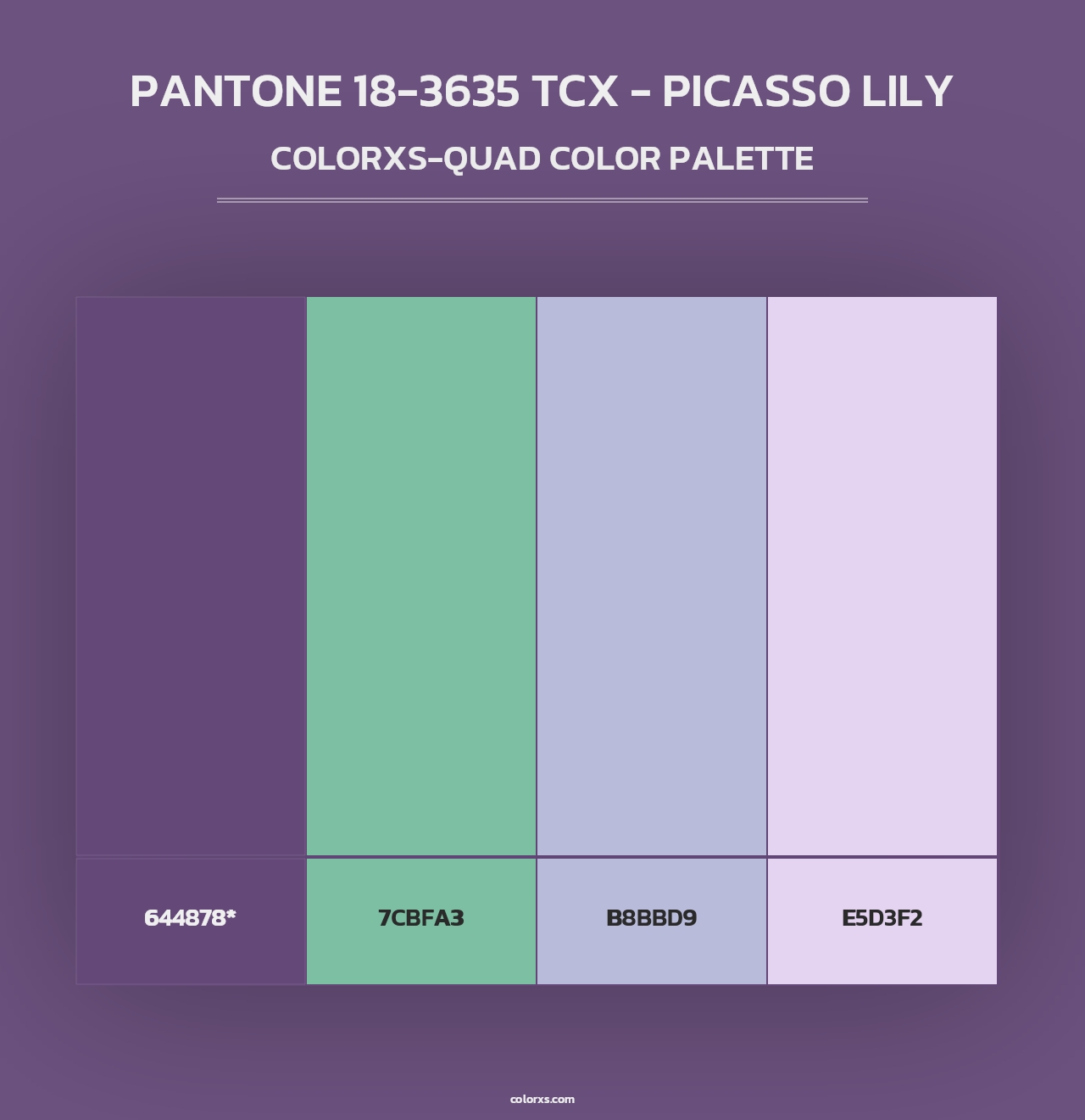 PANTONE 18-3635 TCX - Picasso Lily - Colorxs Quad Palette