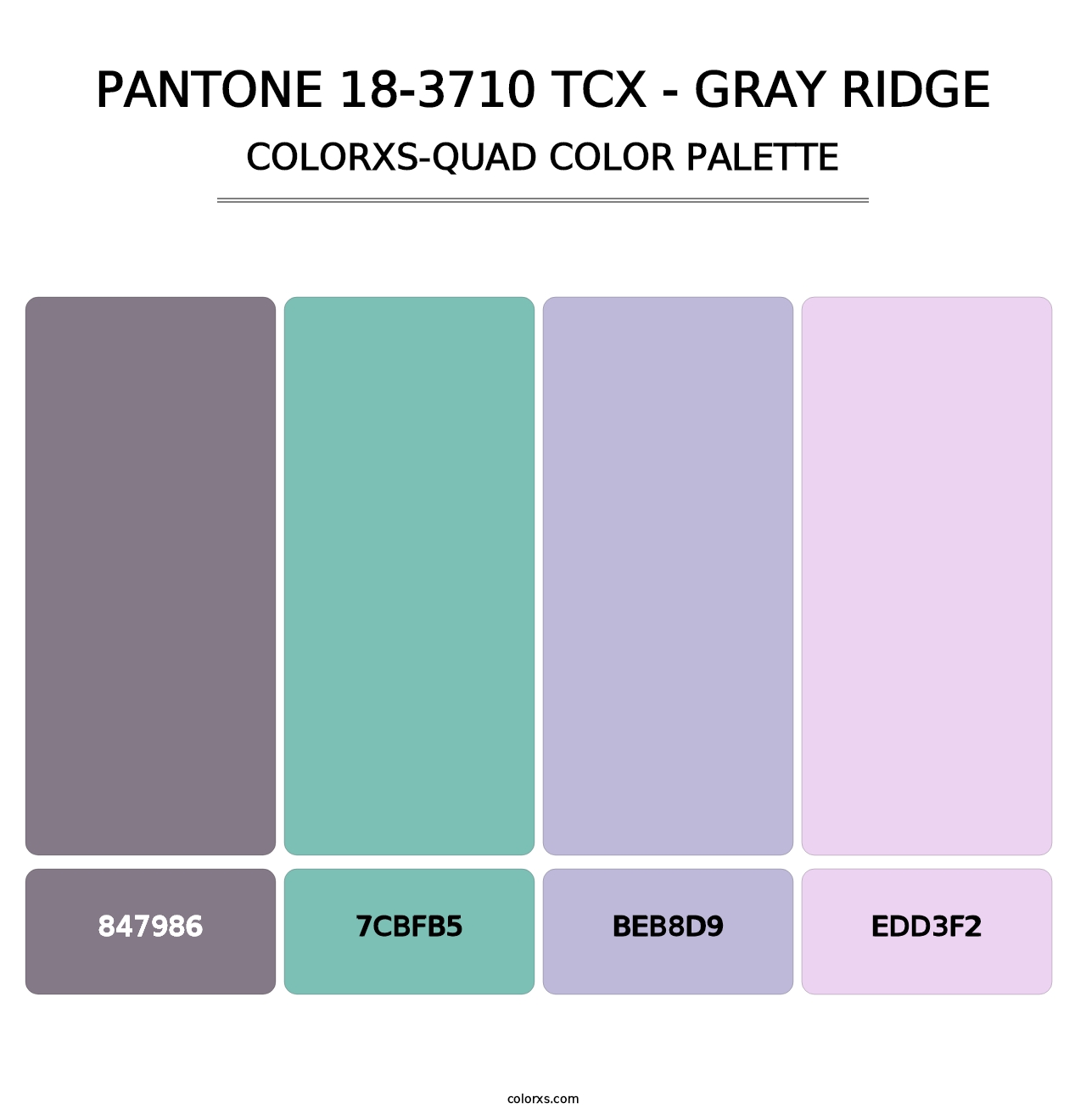 PANTONE 18-3710 TCX - Gray Ridge - Colorxs Quad Palette