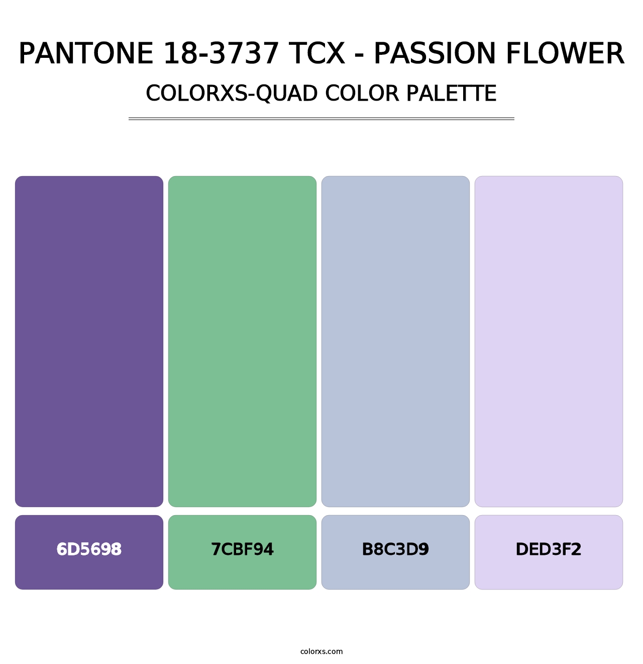 PANTONE 18-3737 TCX - Passion Flower - Colorxs Quad Palette