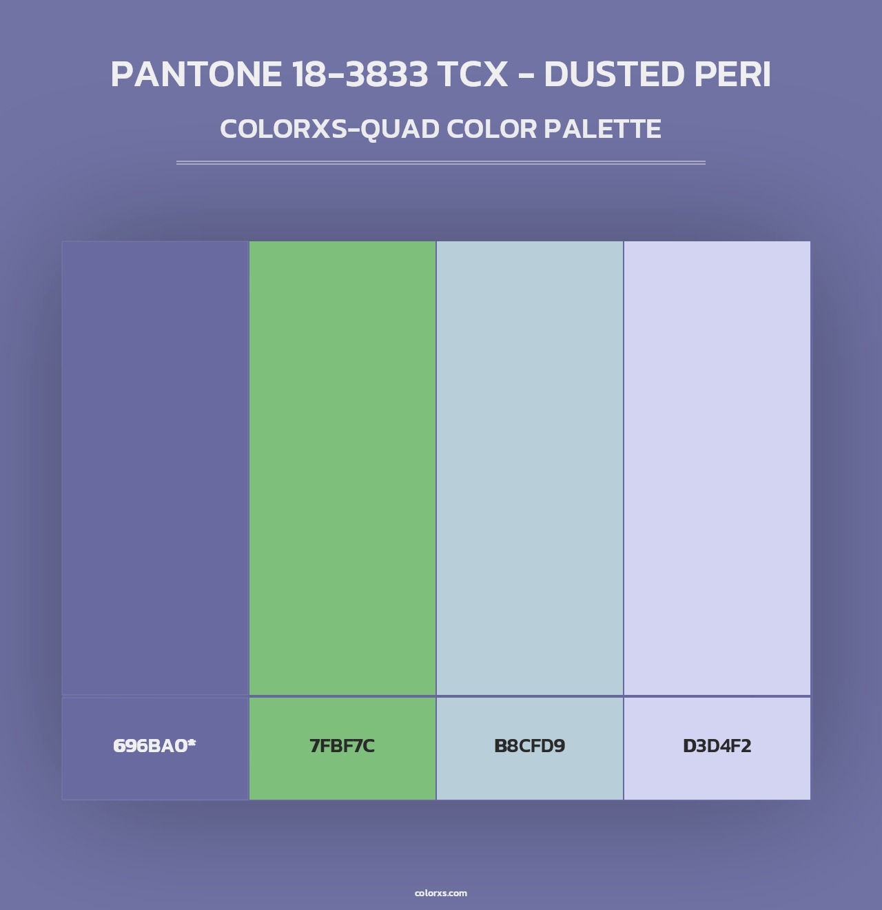 PANTONE 18-3833 TCX - Dusted Peri - Colorxs Quad Palette