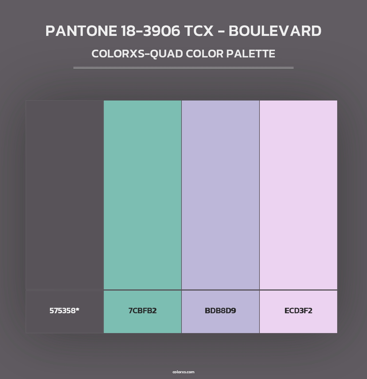 PANTONE 18-3906 TCX - Boulevard - Colorxs Quad Palette