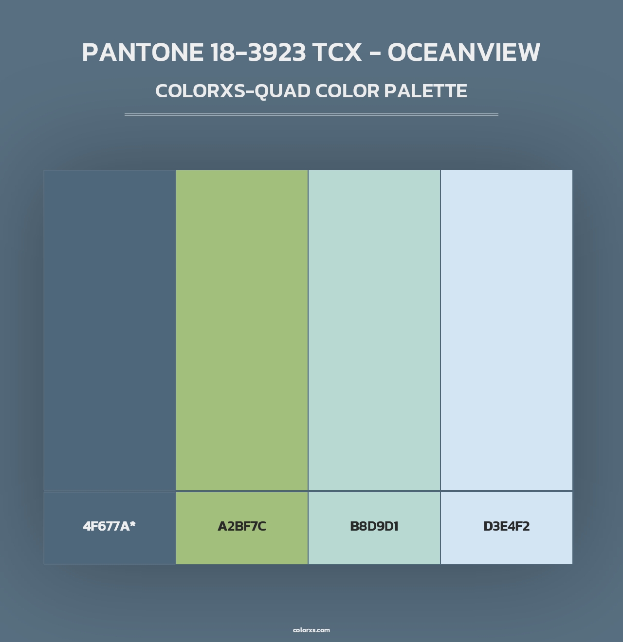 PANTONE 18-3923 TCX - Oceanview - Colorxs Quad Palette