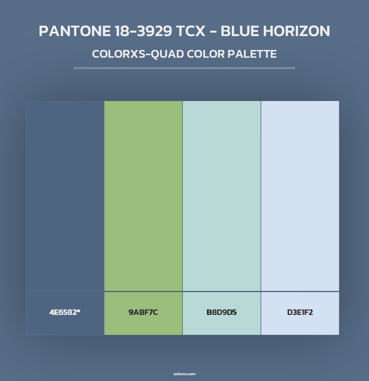 PANTONE 18-3929 TCX - Blue Horizon - Colorxs Quad Palette