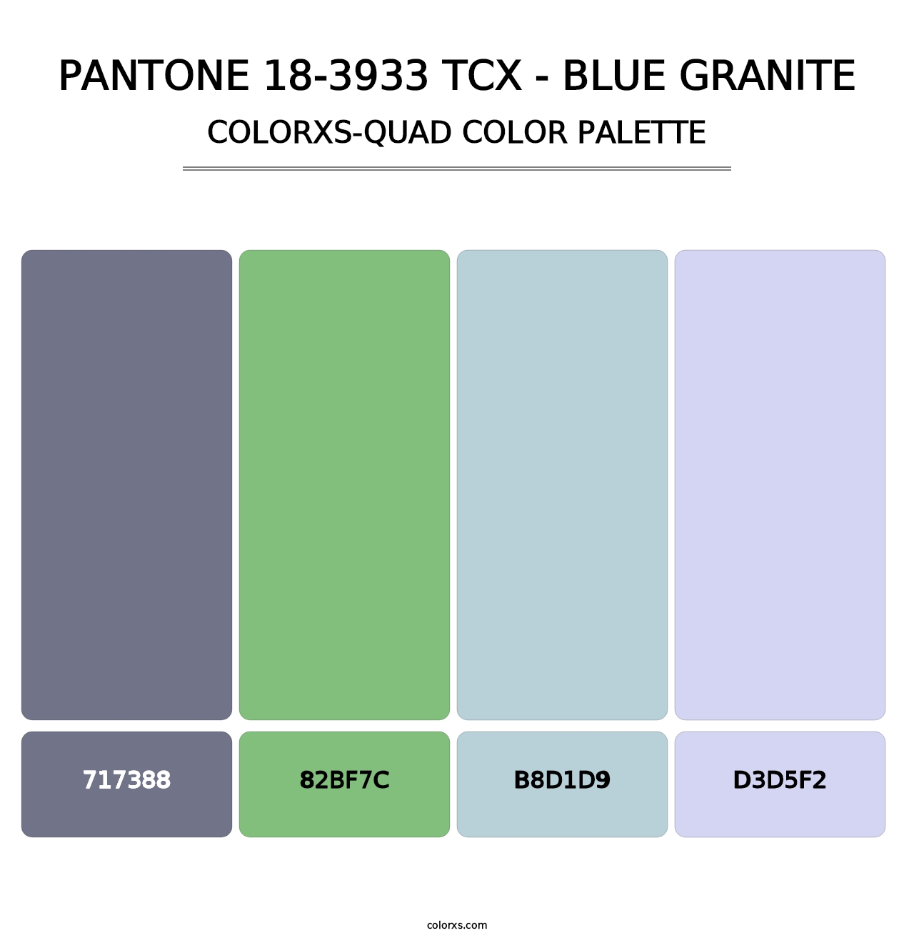 PANTONE 18-3933 TCX - Blue Granite - Colorxs Quad Palette