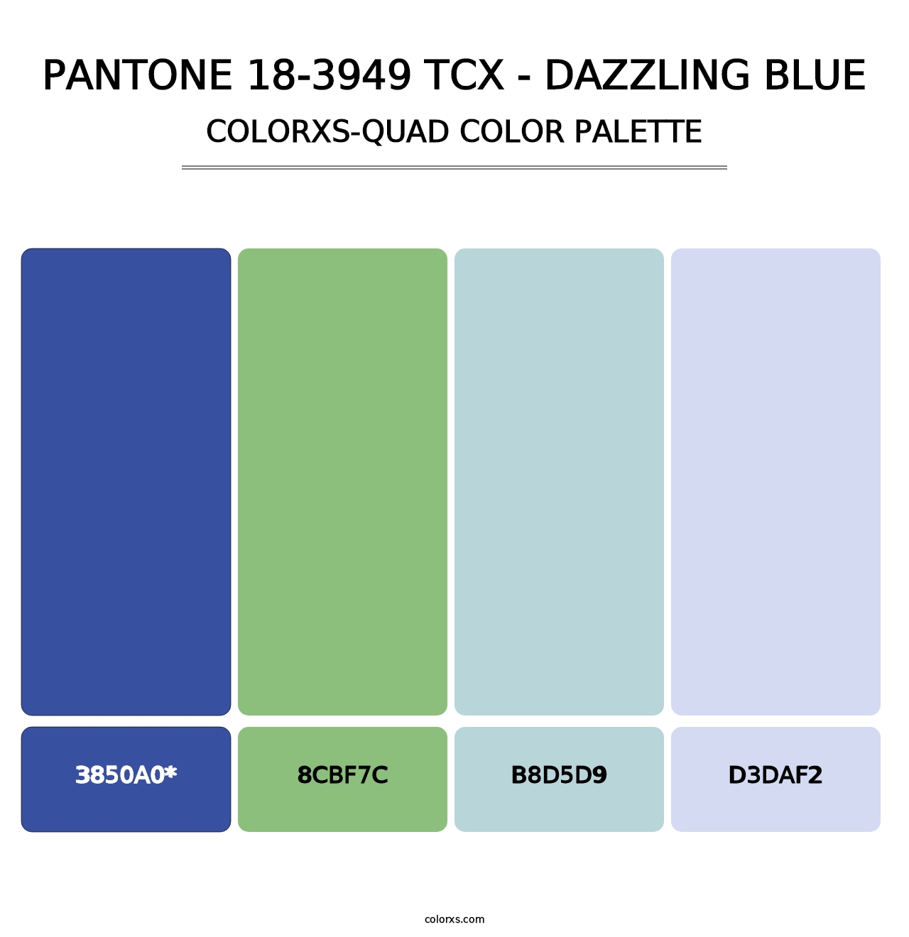 PANTONE 18-3949 TCX - Dazzling Blue - Colorxs Quad Palette