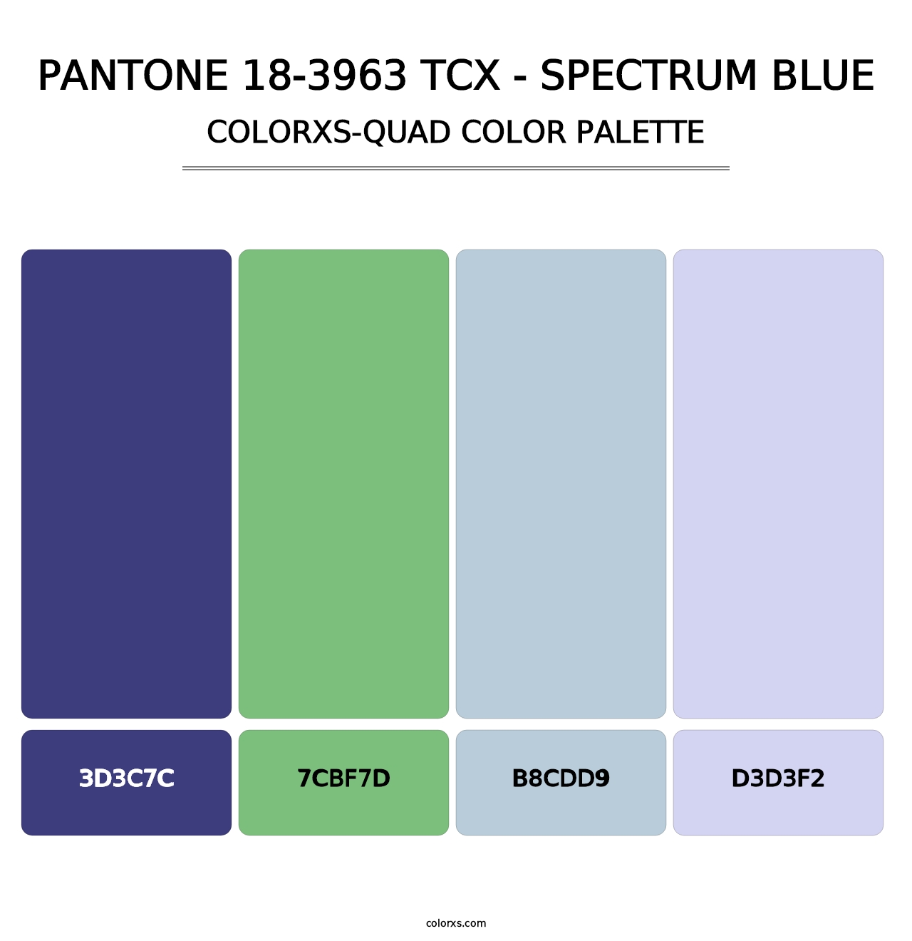 PANTONE 18-3963 TCX - Spectrum Blue - Colorxs Quad Palette
