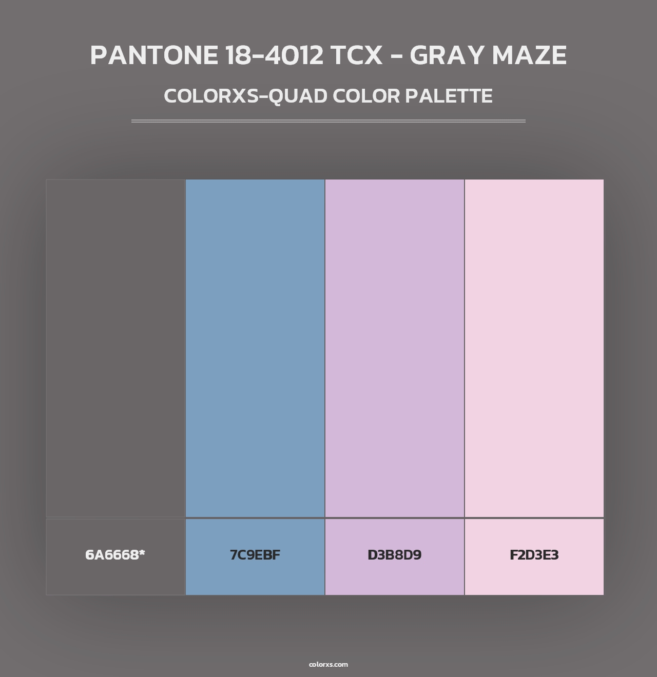 PANTONE 18-4012 TCX - Gray Maze - Colorxs Quad Palette