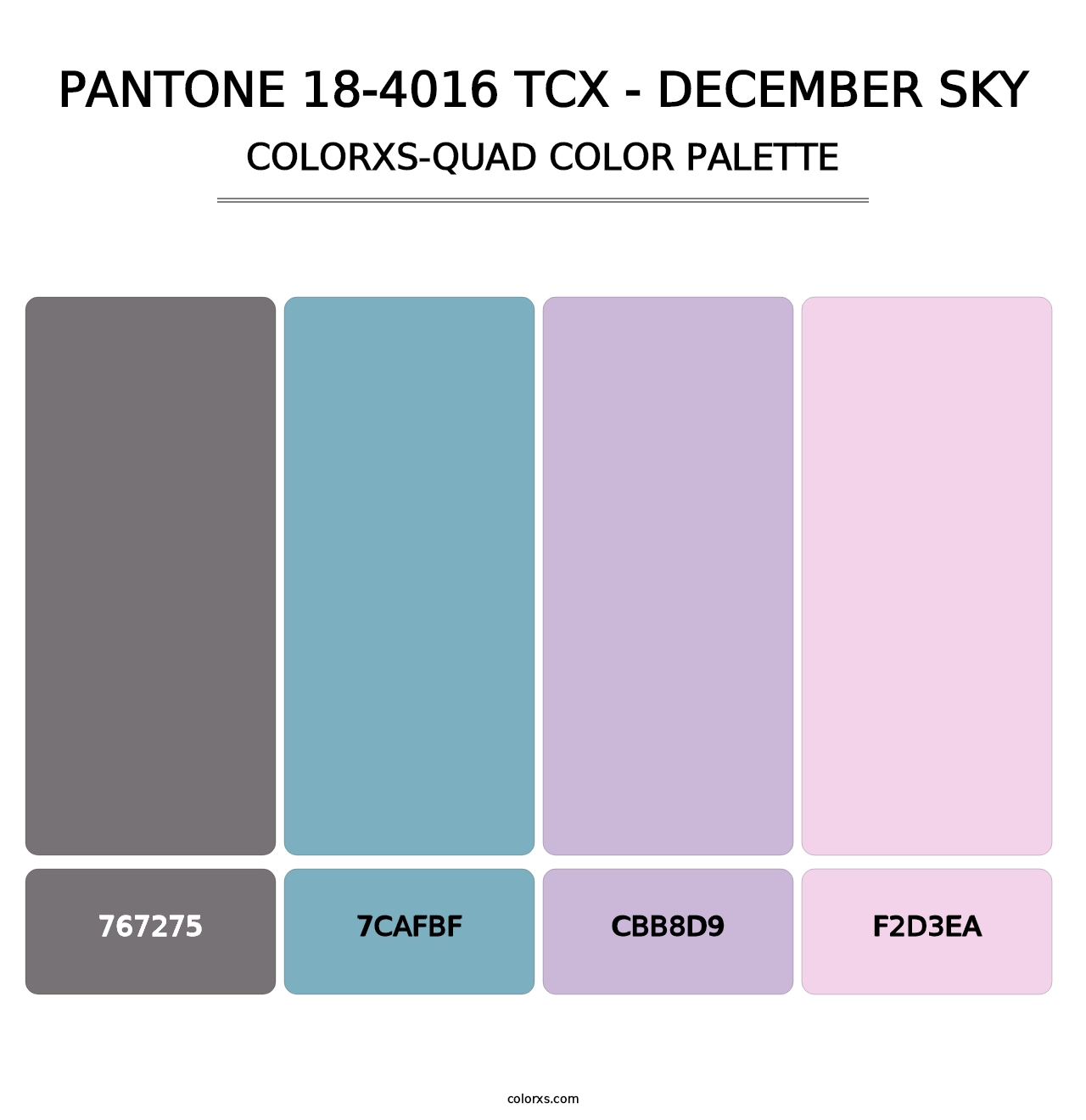 PANTONE 18-4016 TCX - December Sky - Colorxs Quad Palette