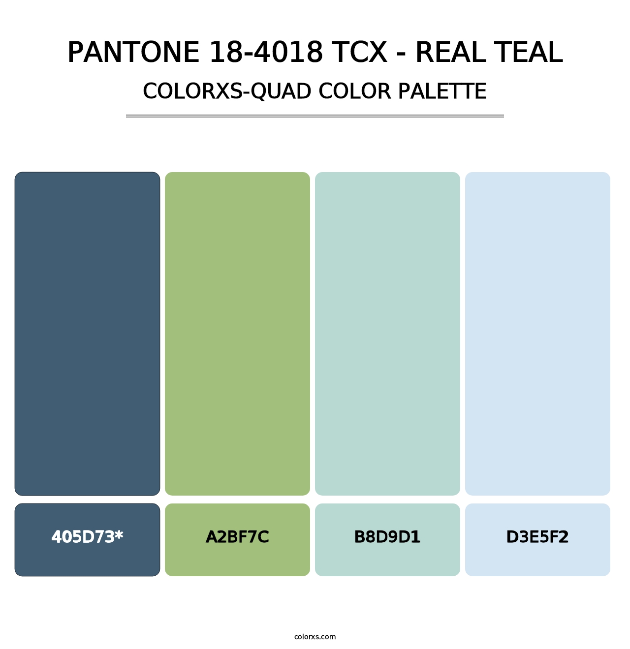 PANTONE 18-4018 TCX - Real Teal - Colorxs Quad Palette