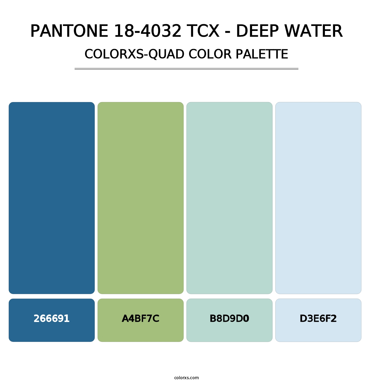 PANTONE 18-4032 TCX - Deep Water - Colorxs Quad Palette