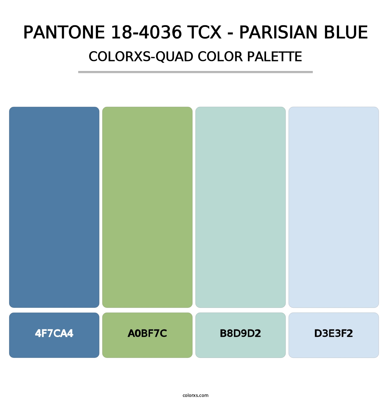 PANTONE 18-4036 TCX - Parisian Blue - Colorxs Quad Palette