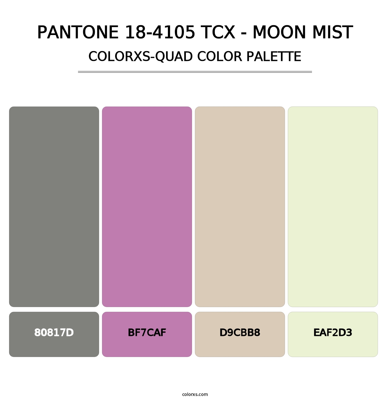 PANTONE 18-4105 TCX - Moon Mist - Colorxs Quad Palette