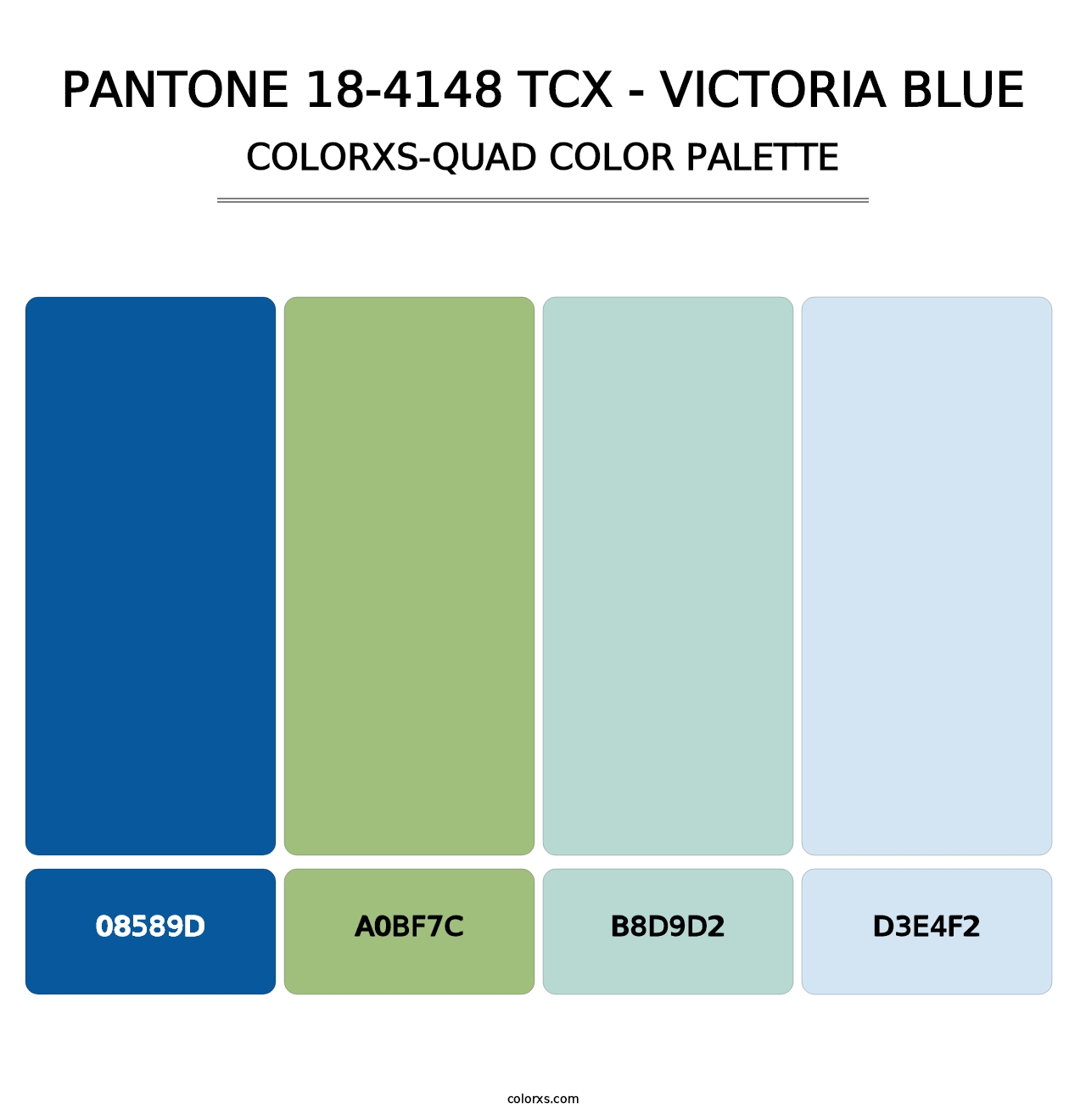 PANTONE 18-4148 TCX - Victoria Blue - Colorxs Quad Palette