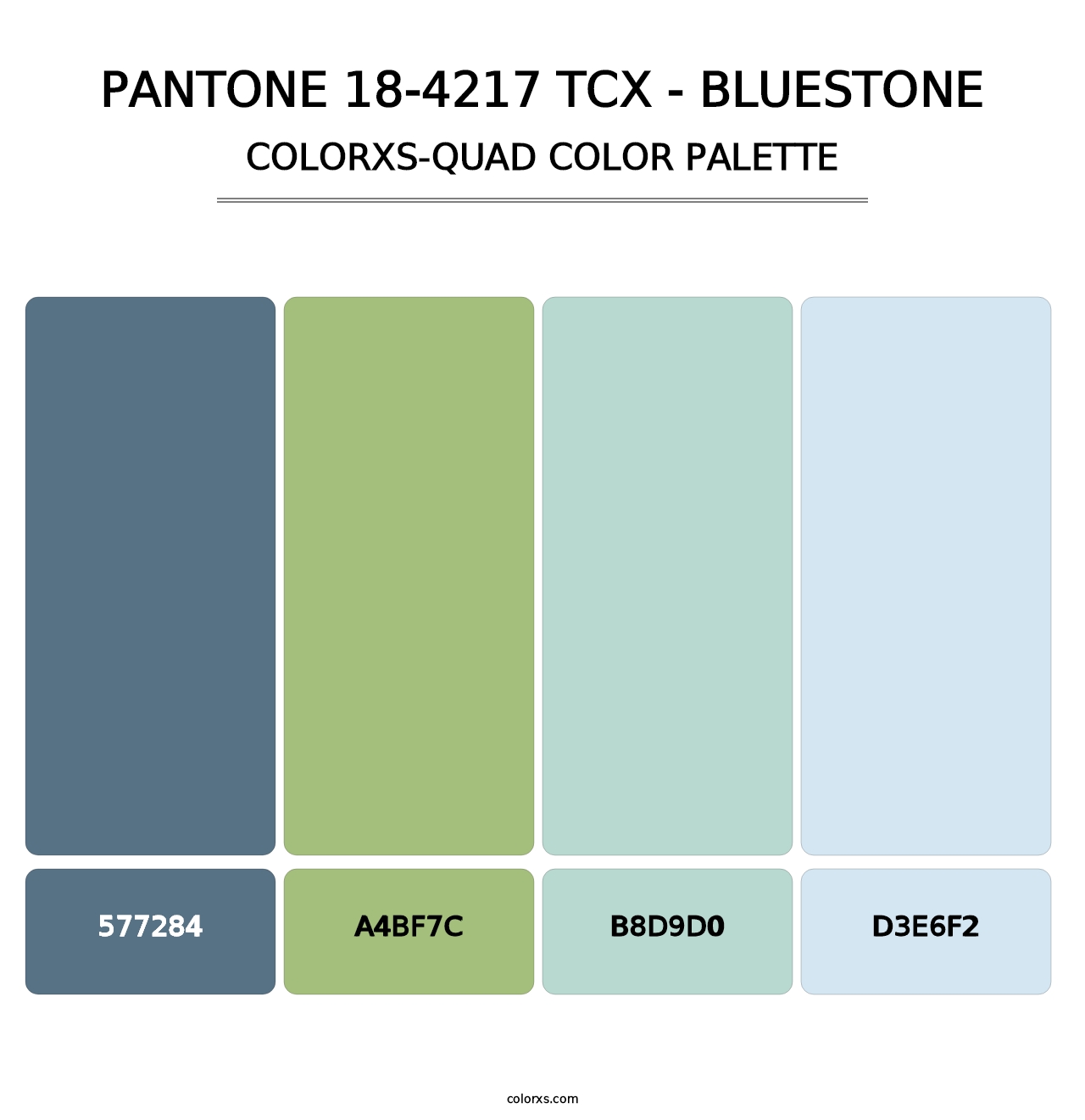 PANTONE 18-4217 TCX - Bluestone - Colorxs Quad Palette