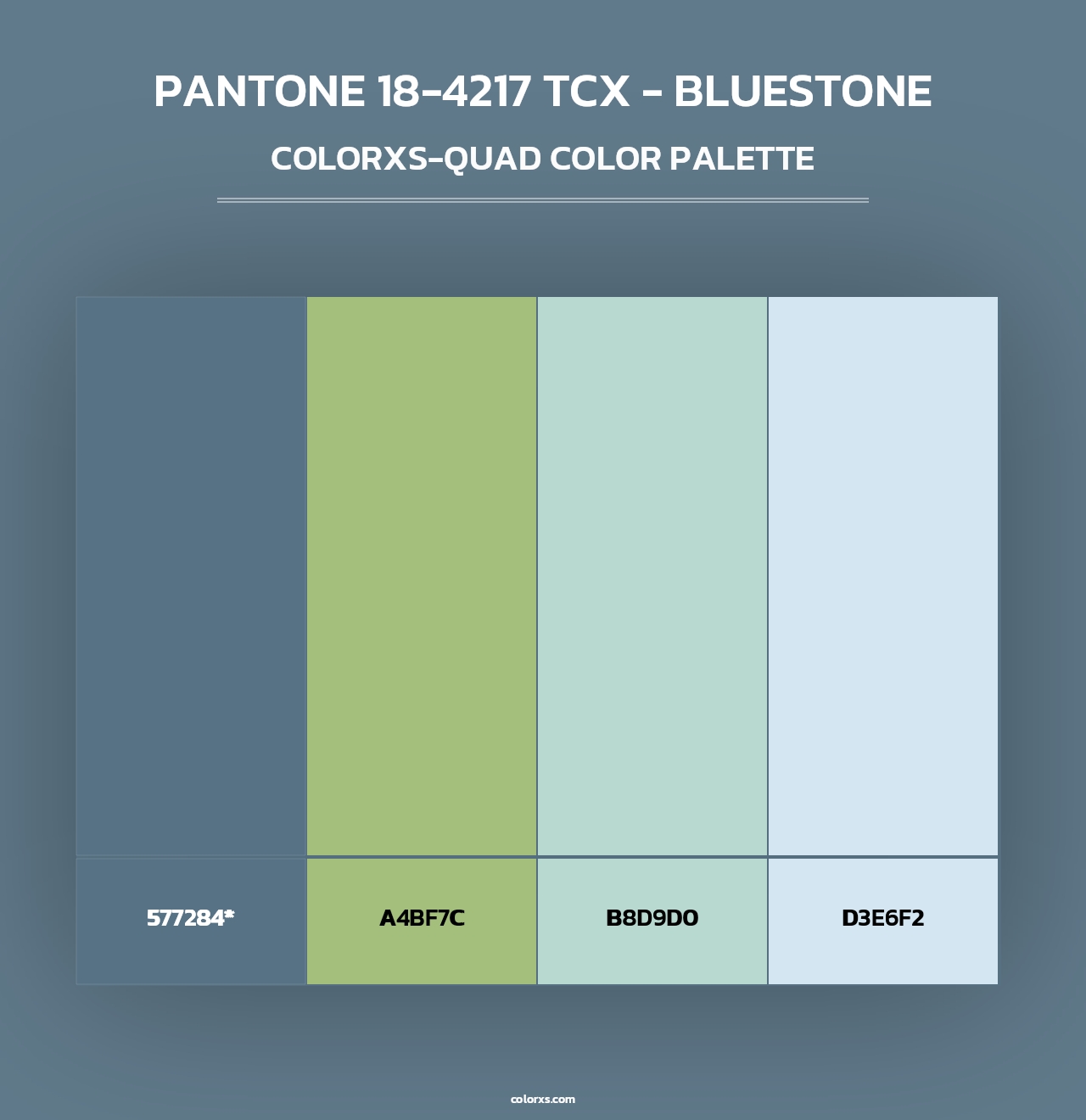 PANTONE 18-4217 TCX - Bluestone - Colorxs Quad Palette