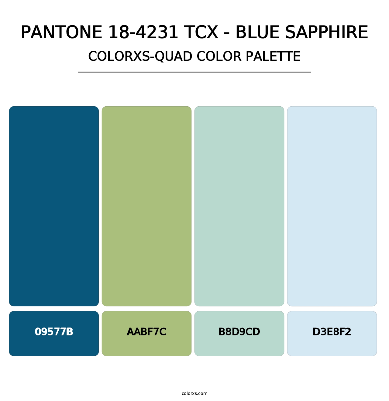 PANTONE 18-4231 TCX - Blue Sapphire - Colorxs Quad Palette