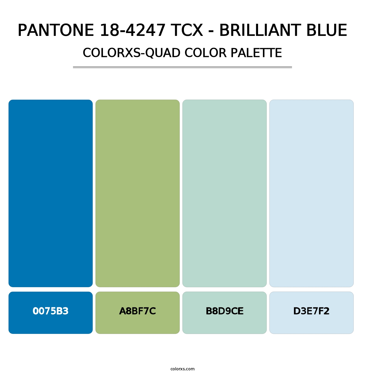 PANTONE 18-4247 TCX - Brilliant Blue - Colorxs Quad Palette
