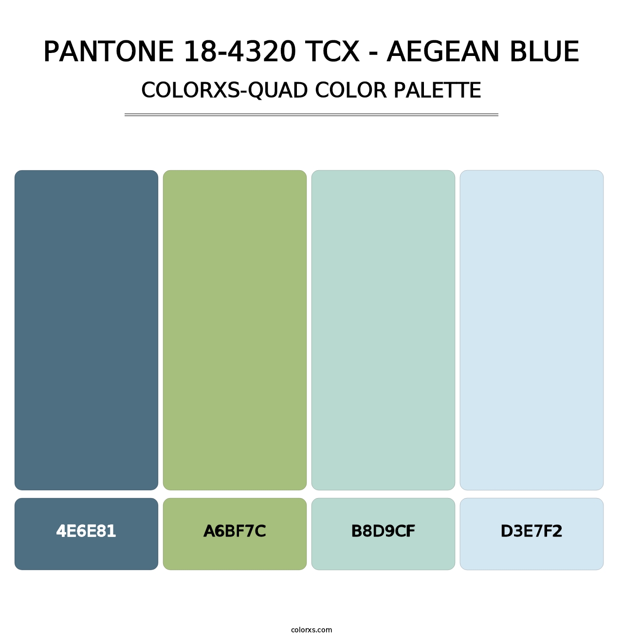 PANTONE 18-4320 TCX - Aegean Blue - Colorxs Quad Palette