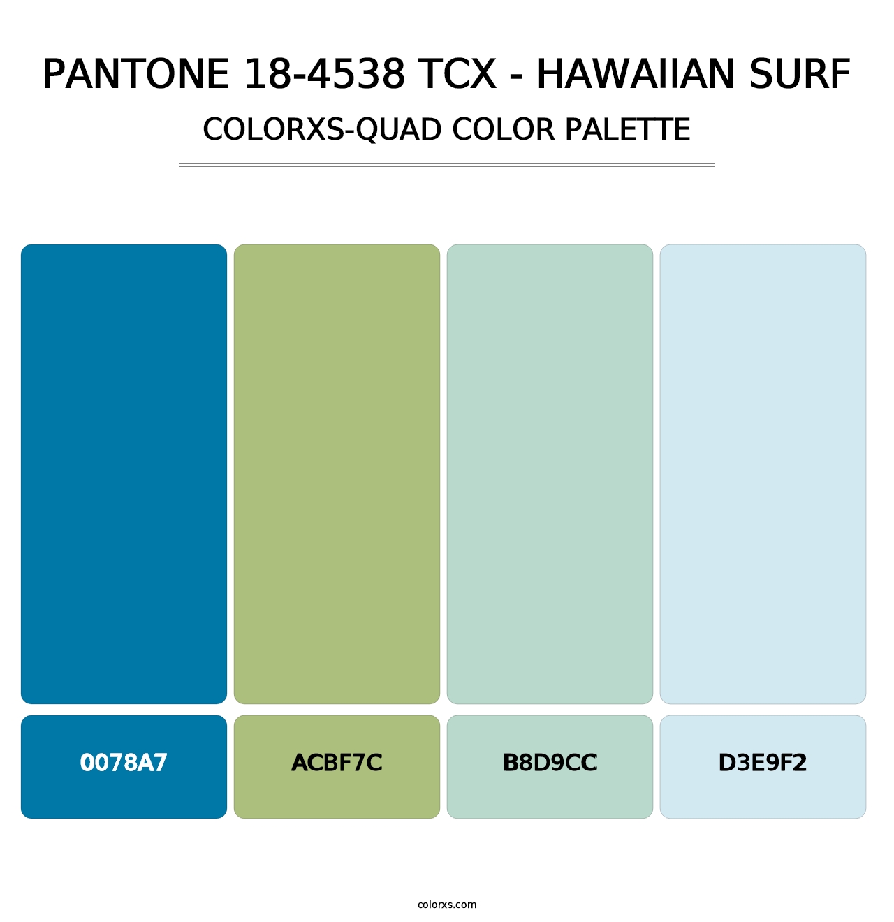 PANTONE 18-4538 TCX - Hawaiian Surf - Colorxs Quad Palette
