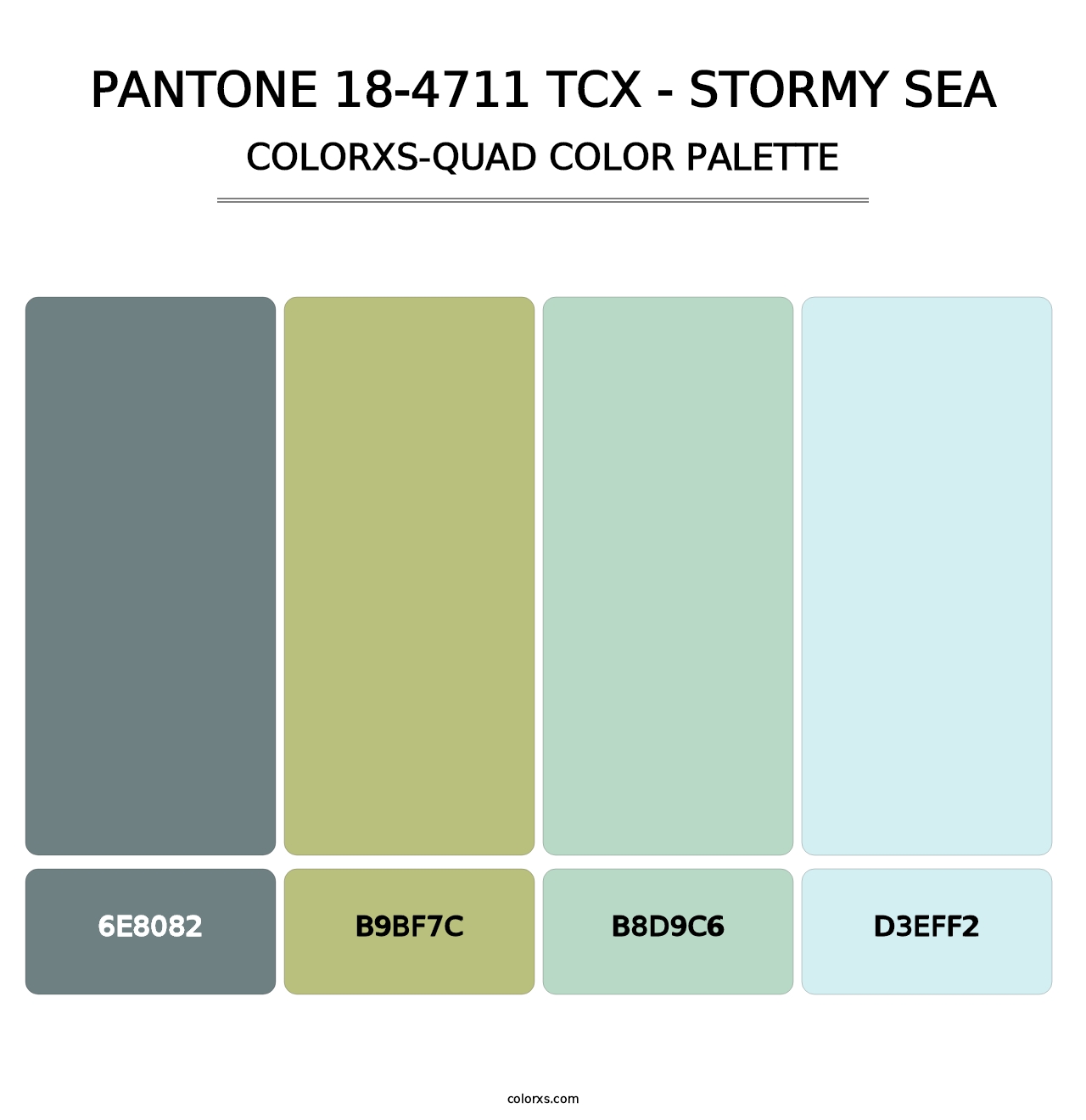 PANTONE 18-4711 TCX - Stormy Sea - Colorxs Quad Palette
