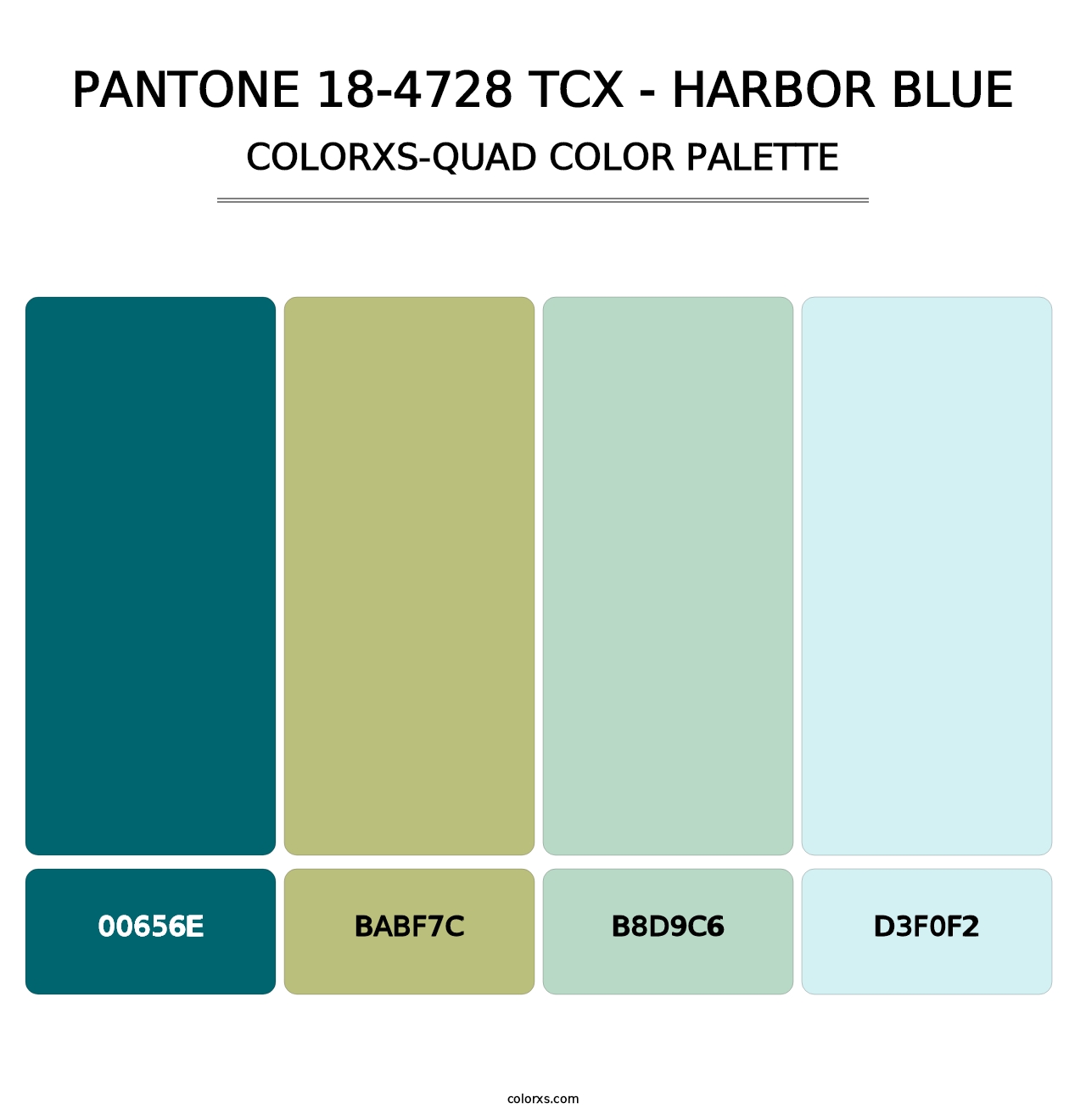 PANTONE 18-4728 TCX - Harbor Blue - Colorxs Quad Palette