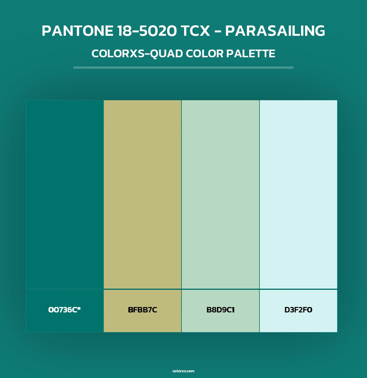 PANTONE 18-5020 TCX - Parasailing - Colorxs Quad Palette