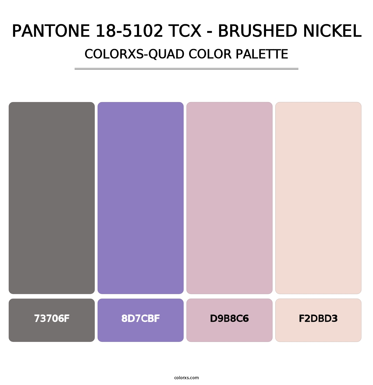 PANTONE 18-5102 TCX - Brushed Nickel - Colorxs Quad Palette