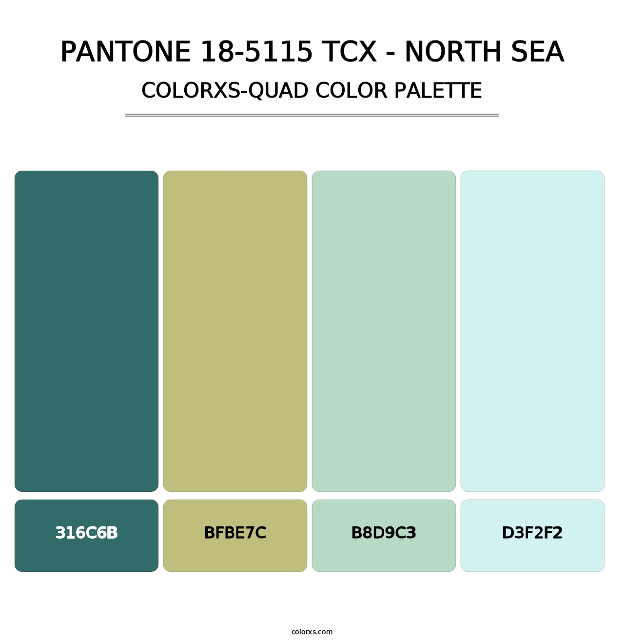 PANTONE 18-5115 TCX - North Sea - Colorxs Quad Palette