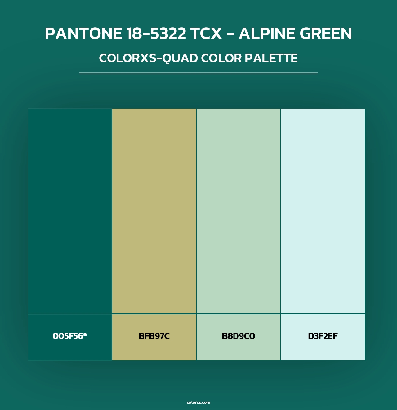 PANTONE 18-5322 TCX - Alpine Green - Colorxs Quad Palette