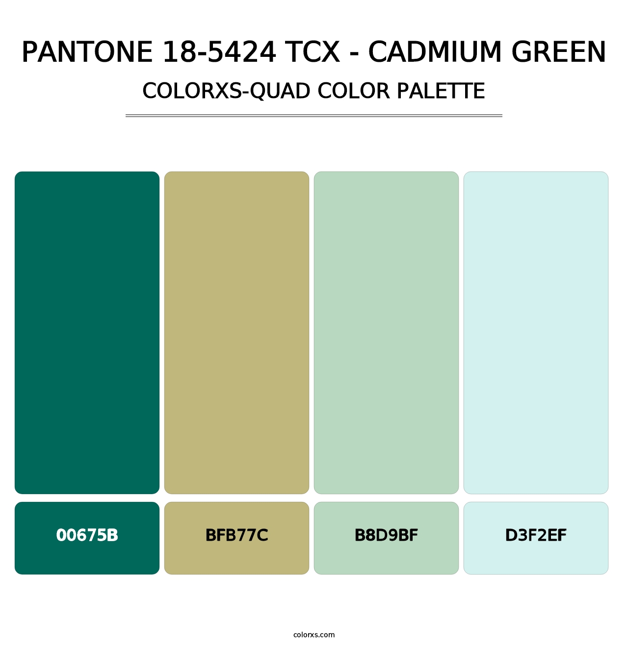 PANTONE 18-5424 TCX - Cadmium Green - Colorxs Quad Palette